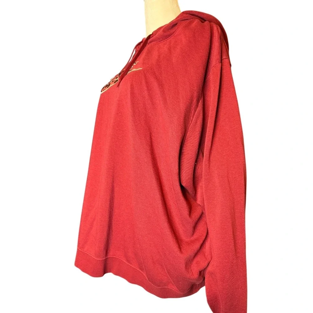 Nike Sportswear Futura Hoodie Red Womens 3x Animal Print Leopard Graphic Athlete
